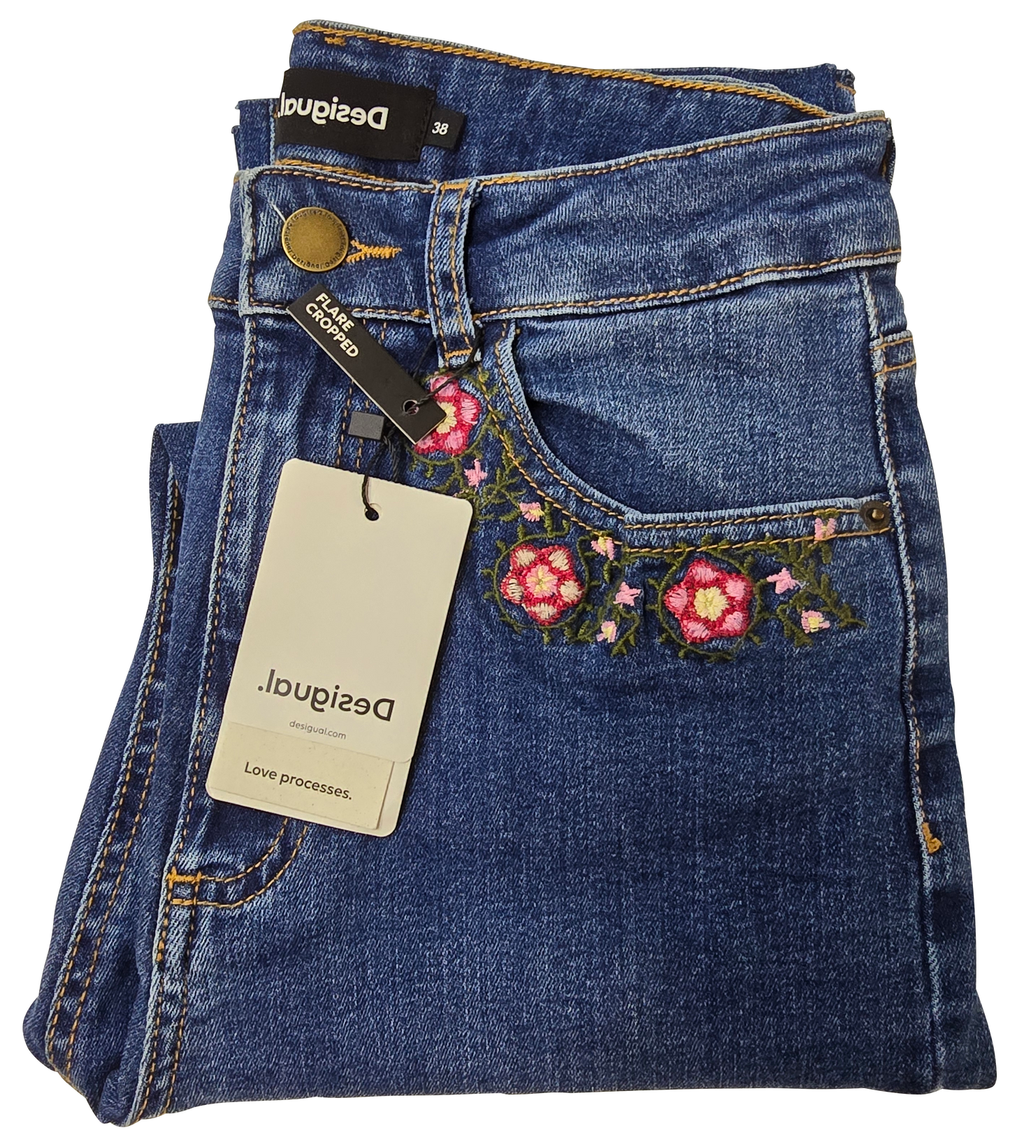 Jean Desigual Flare Cropped