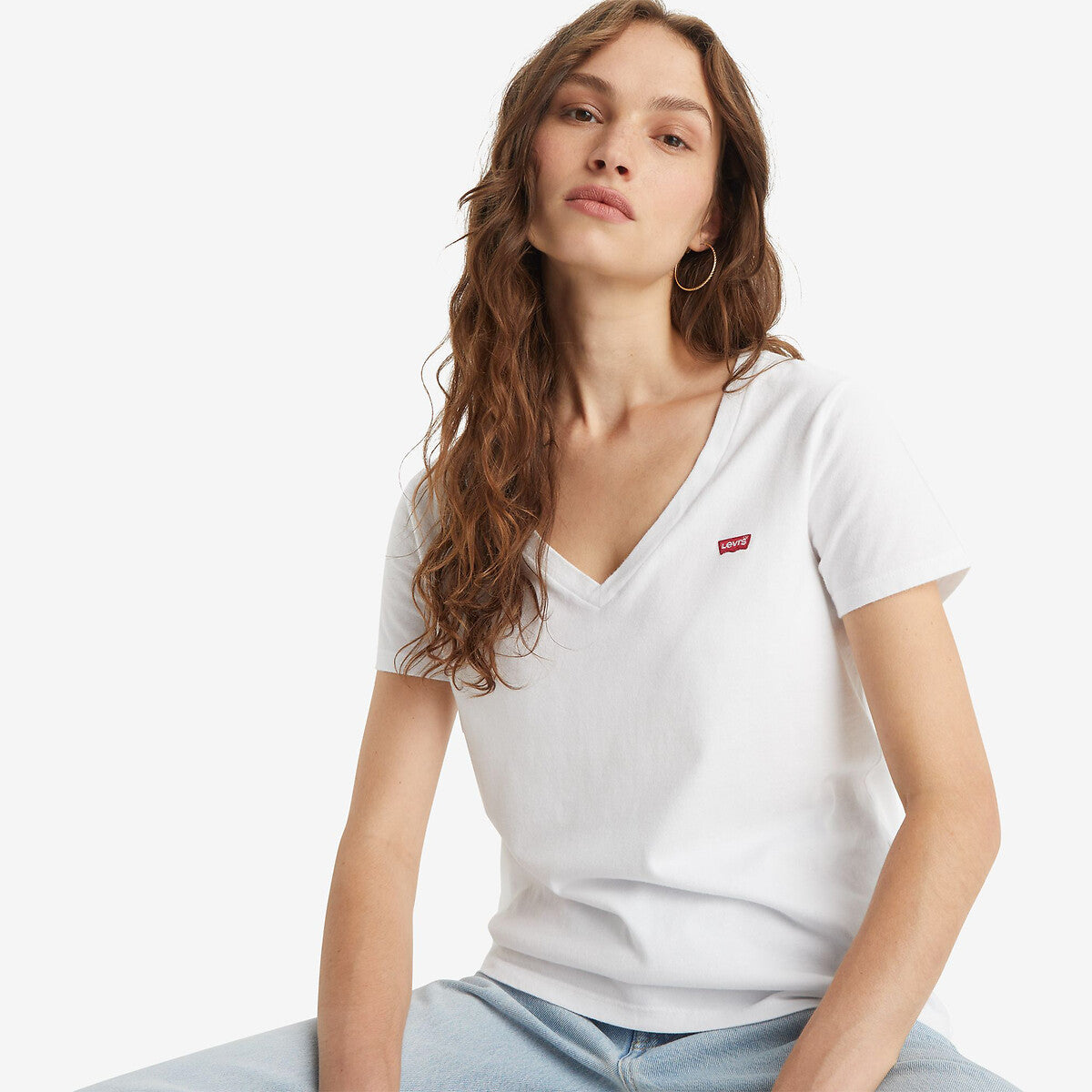 T-shirt col V blanc Levi's Femme