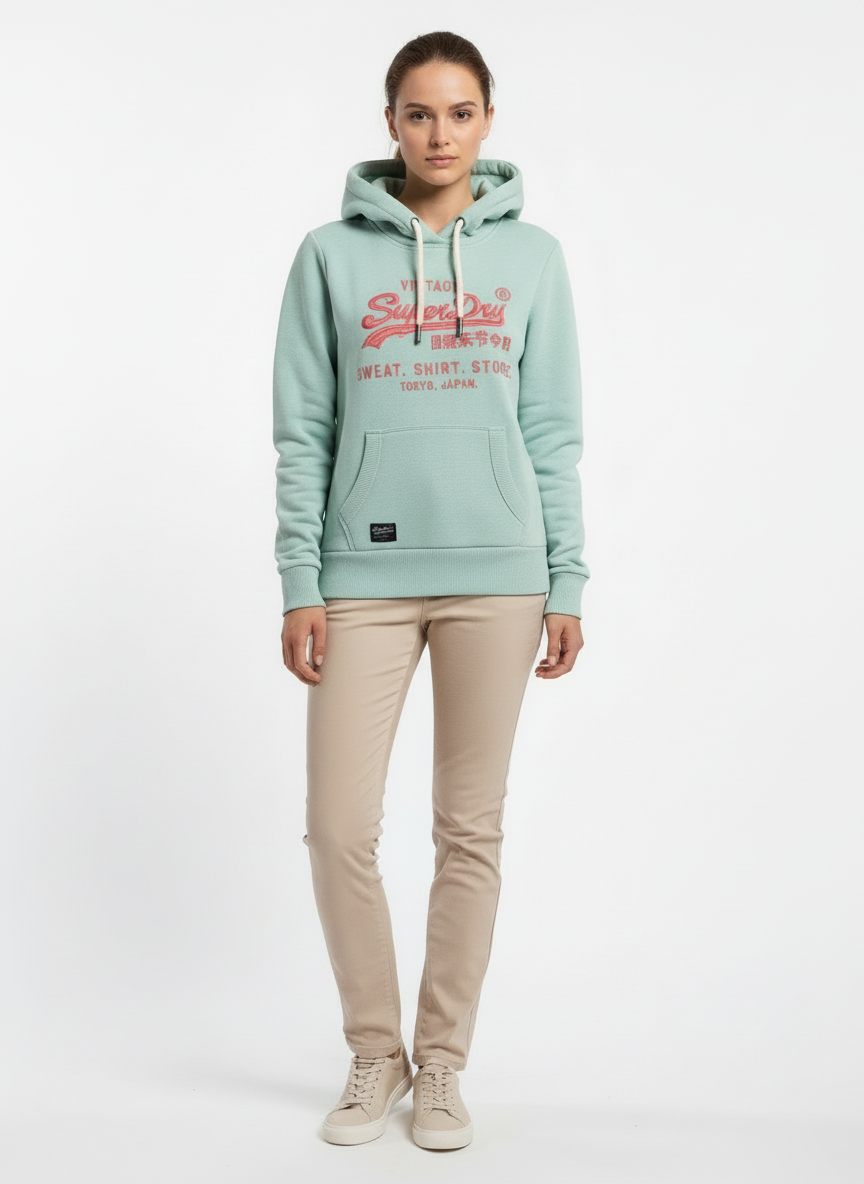 Sweat femme vert menthe Superdry